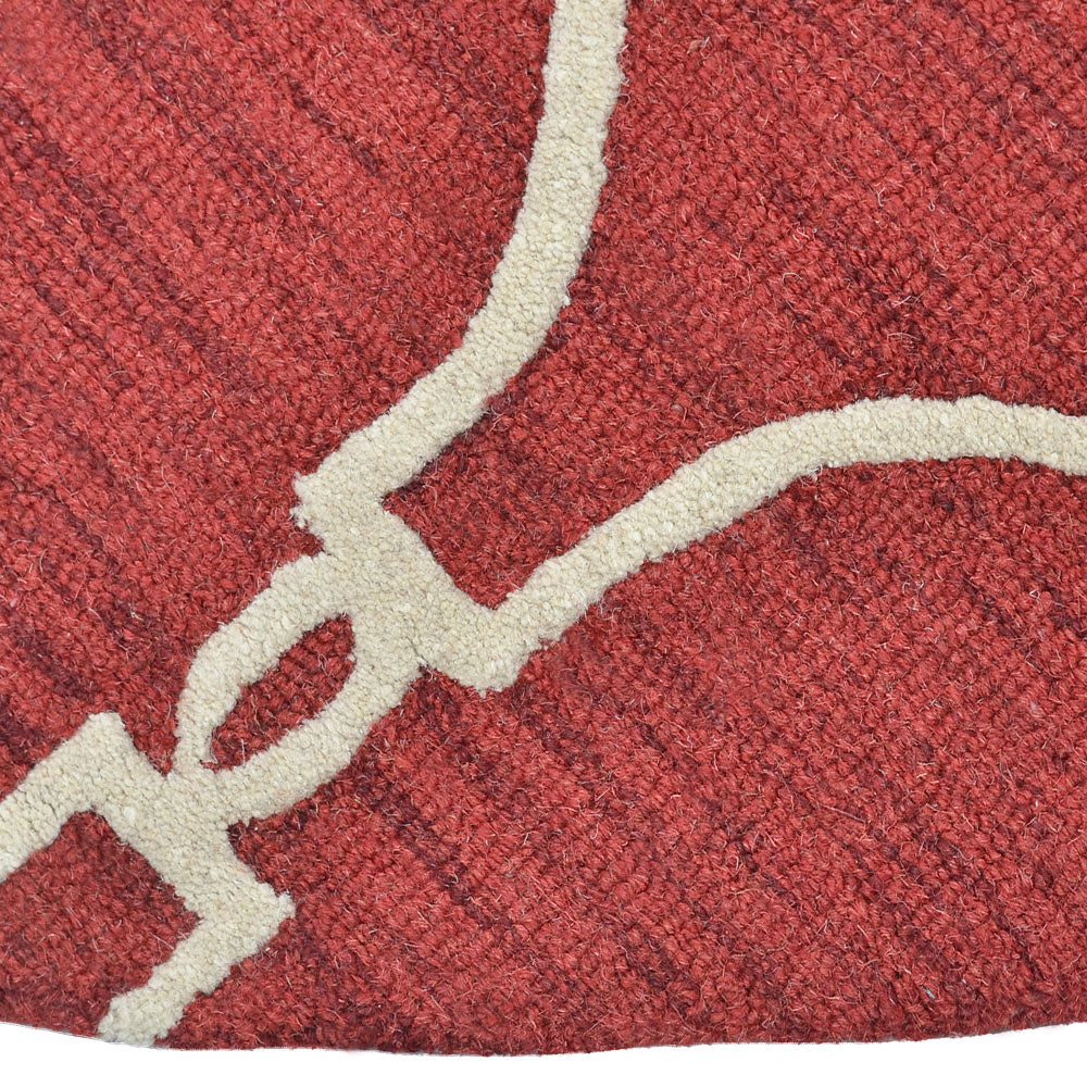 Hand Tufted Wool Area Rug Geometric Beige Brown K01004