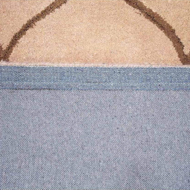 Hand Tufted Wool Area Rug Geometric Beige Brown K01004