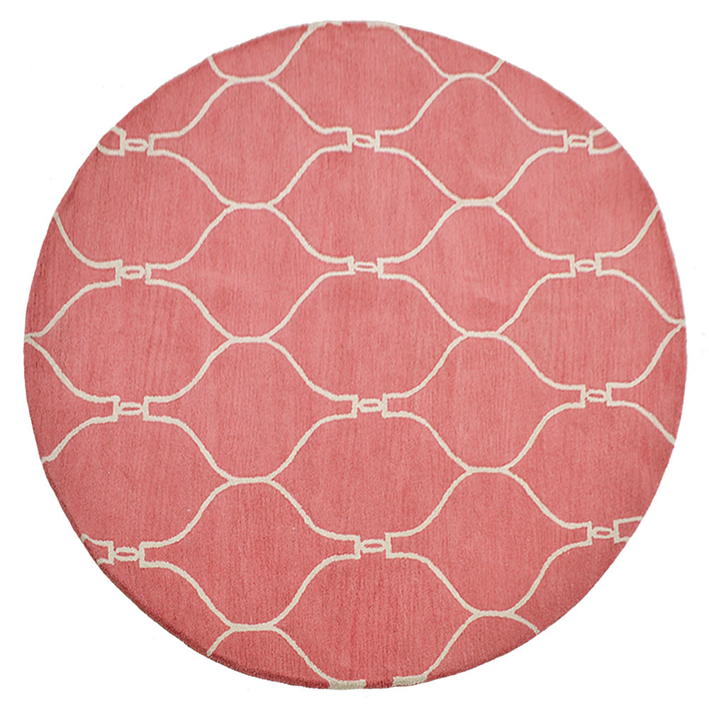 Hand Tufted Wool Area Rug Geometric Beige Brown K01004