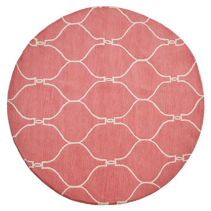 Hand Tufted Wool Area Rug Geometric Beige Brown K01004