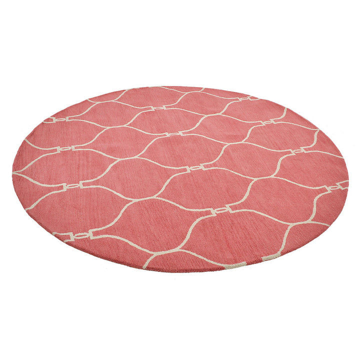 Hand Tufted Wool Area Rug Geometric Beige Brown K01004