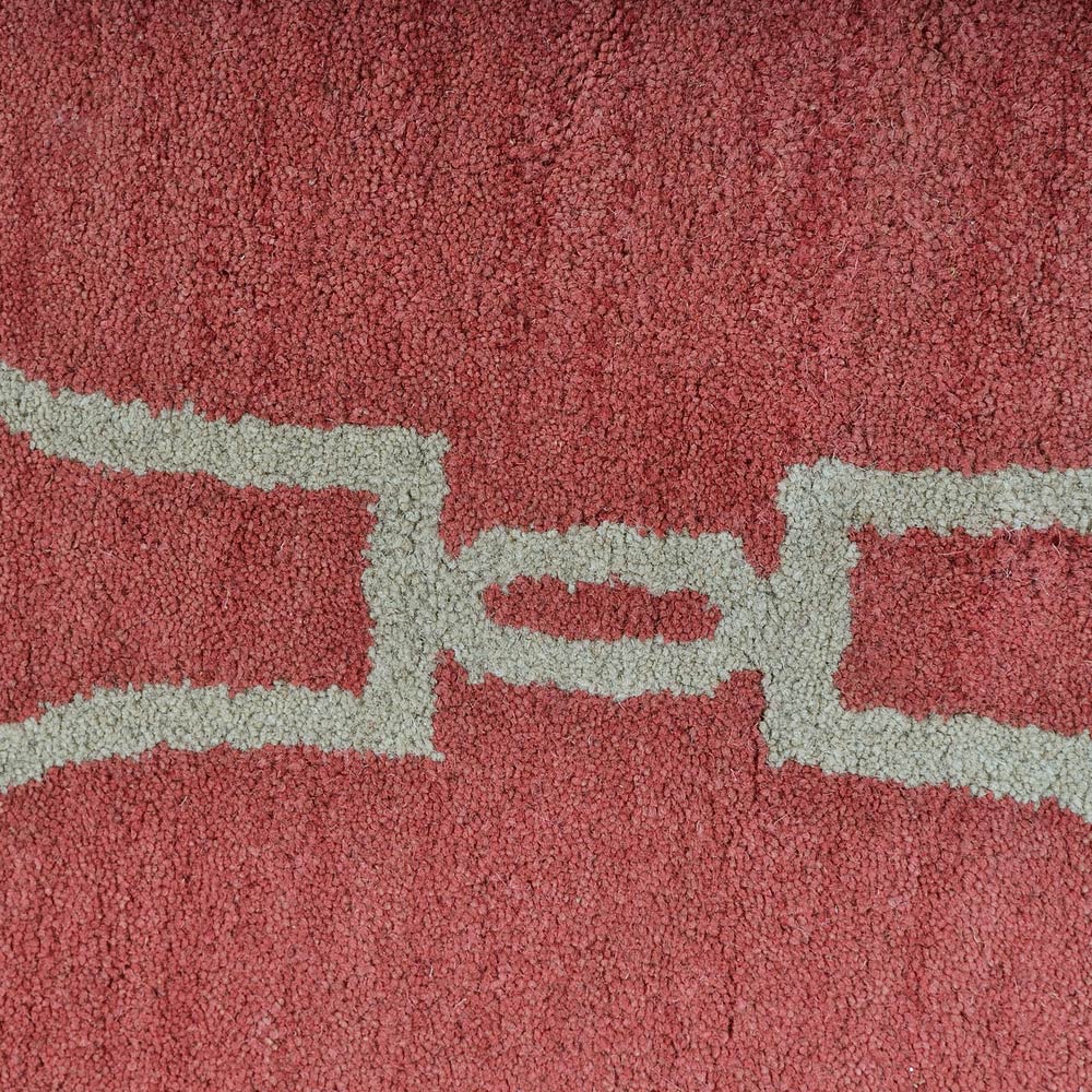 Hand Tufted Wool Area Rug Geometric Beige Brown K01004