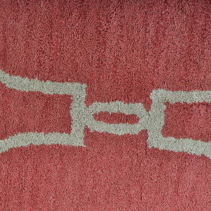 Hand Tufted Wool Area Rug Geometric Beige Brown K01004