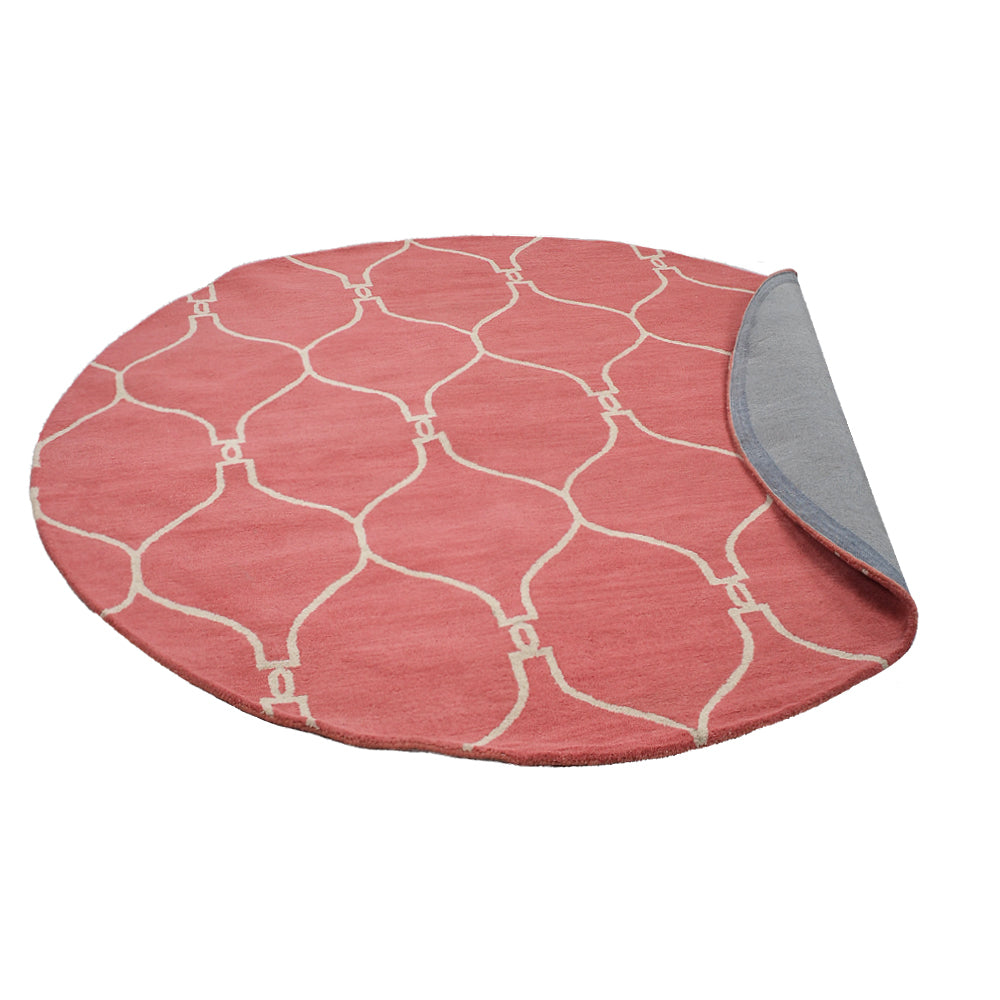 Hand Tufted Wool Area Rug Geometric Beige Brown K01004