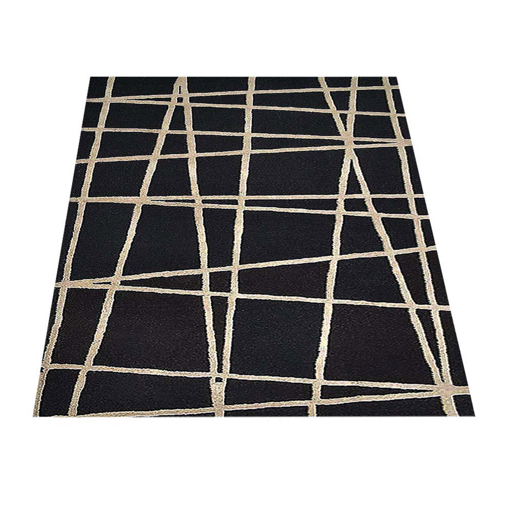 Hand Tufted Wool Area Rug Contemporary Black K02001