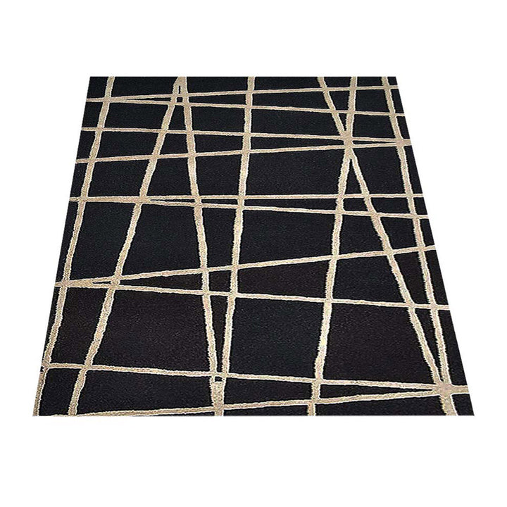 Hand Tufted Wool Area Rug Contemporary Black K02001