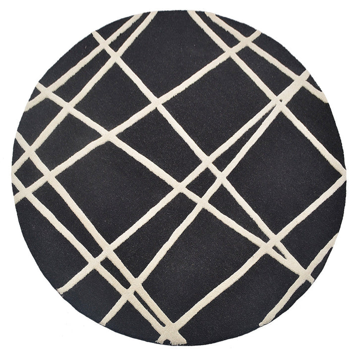 Hand Tufted Wool Area Rug Contemporary Black K02001