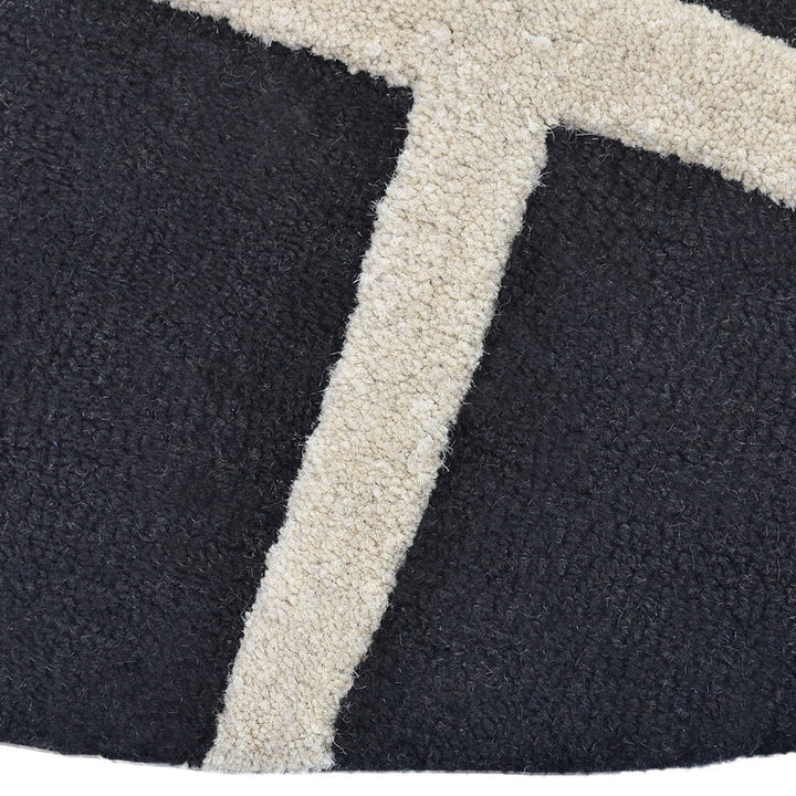 Hand Tufted Wool Area Rug Contemporary Black K02001