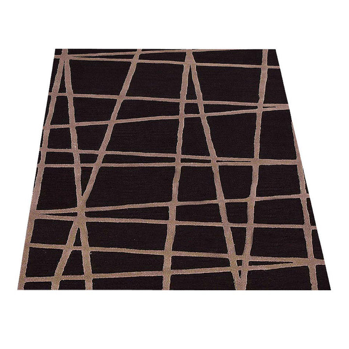 Hand Tufted Wool Area Rug Contemporary Black K02001