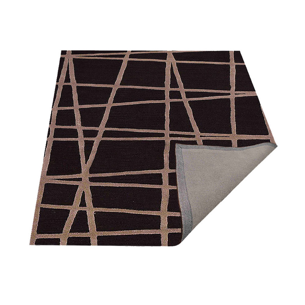 Hand Tufted Wool Area Rug Contemporary Black K02001