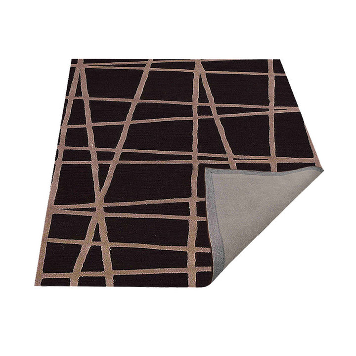 Hand Tufted Wool Area Rug Contemporary Black K02001