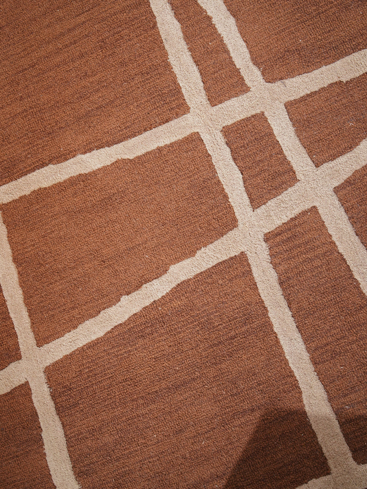 Hand Tufted Wool Area Rug Contemporary Black K02001