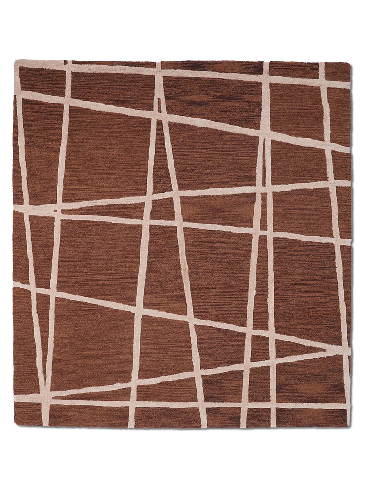 Hand Tufted Wool Area Rug Contemporary Black K02001