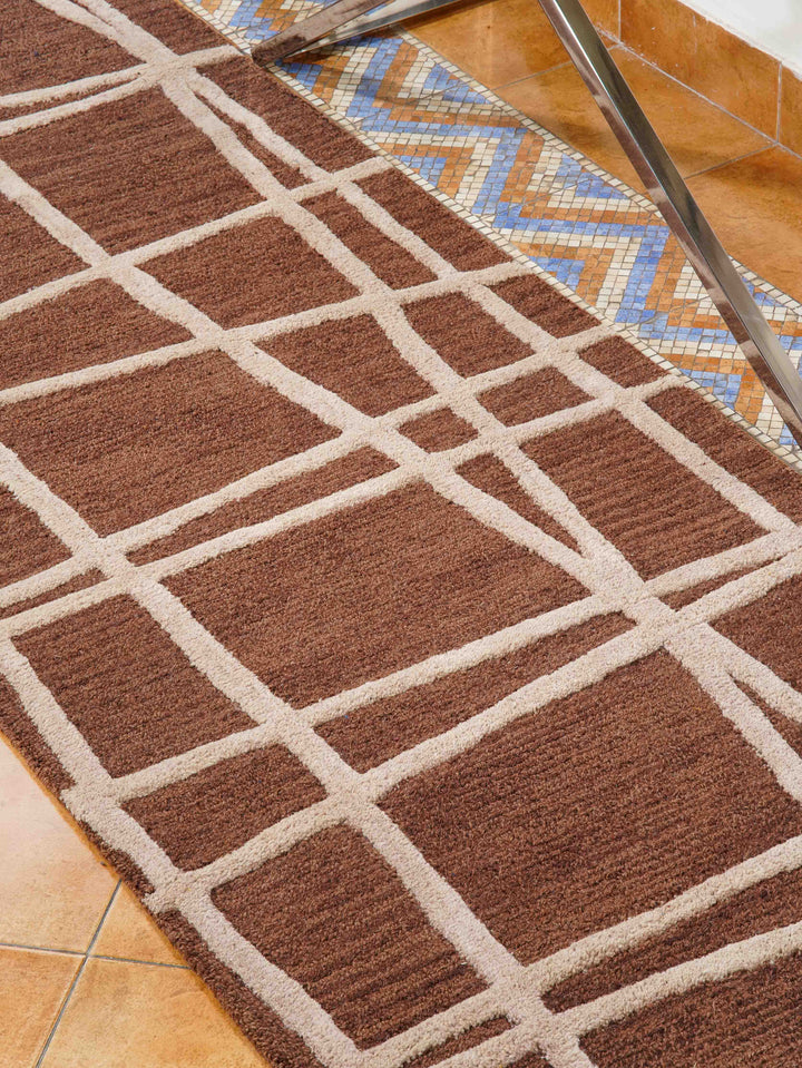 Hand Tufted Wool Area Rug Contemporary Black K02001