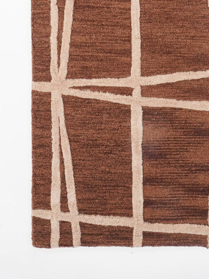 Hand Tufted Wool Area Rug Contemporary Black K02001