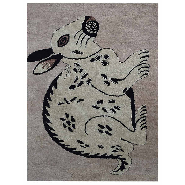 Playful Puppy Kids Hand-Tufted Wool Rug – Cream