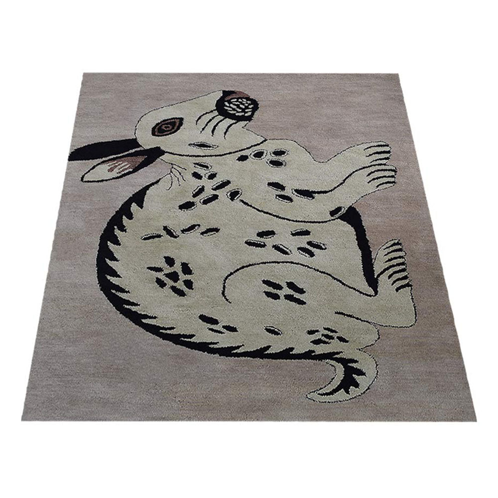 Playful Puppy Kids Hand-Tufted Wool Rug – Cream