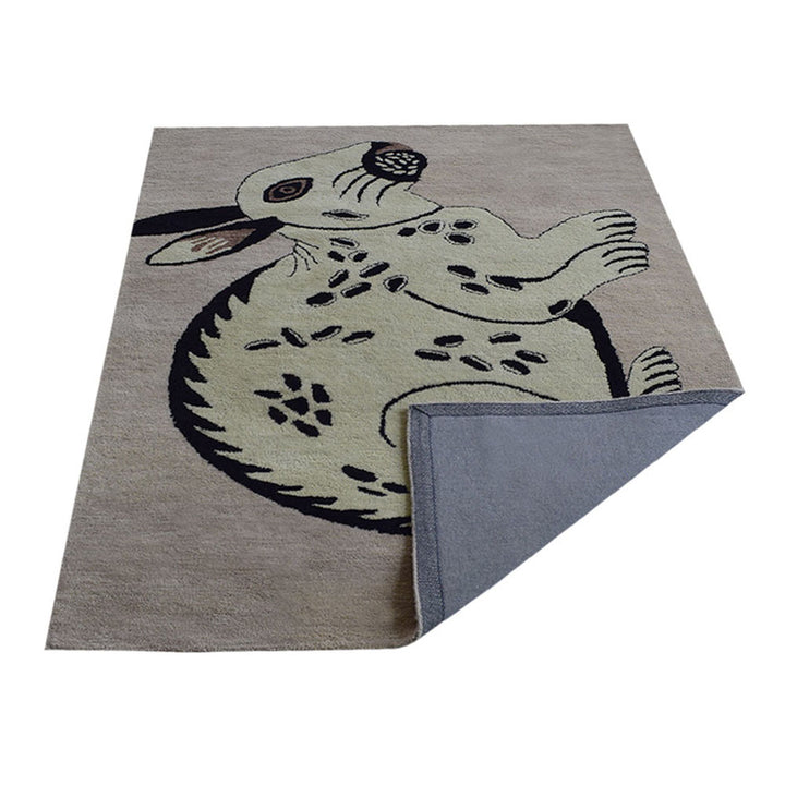 Playful Puppy Kids Hand-Tufted Wool Rug – Cream