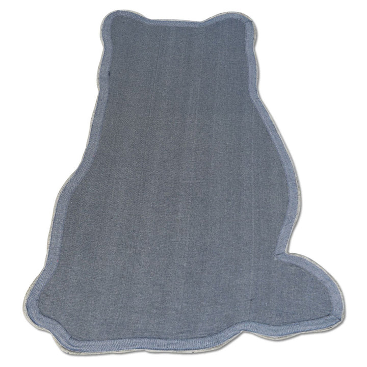 Gray & White Hand-Tufted Wool Kids Rug – Animal Shape Design