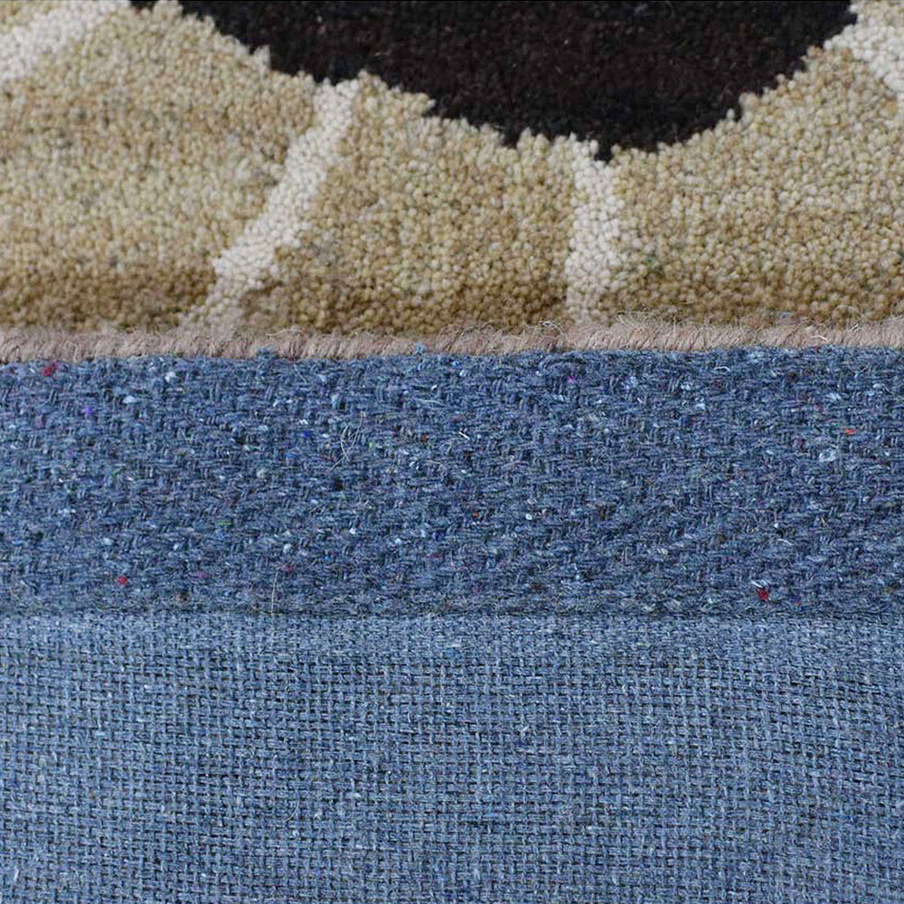 Hand Tufted Wool Area Rug Floral Beige K03066