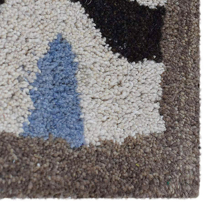 Hand Tufted Wool Area Rug Floral Beige K03066