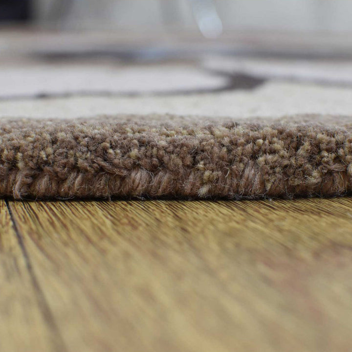Hand Tufted Wool Area Rug Floral Beige K03066