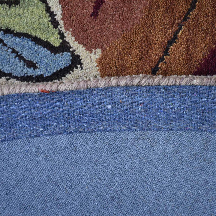 Hand Tufted Wool Area Rug Floral Beige K03066