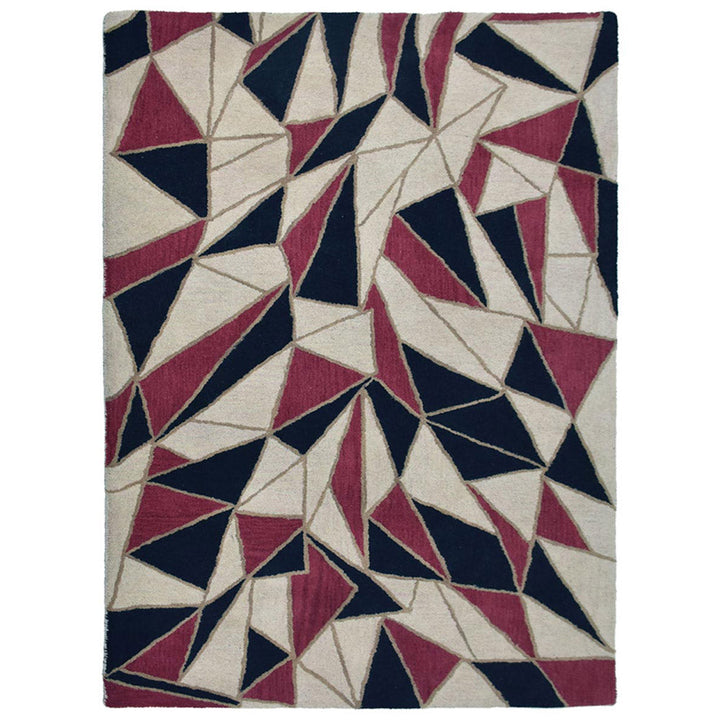 Hand Tufted Wool Area Rug Contemporary Multicolor K03075