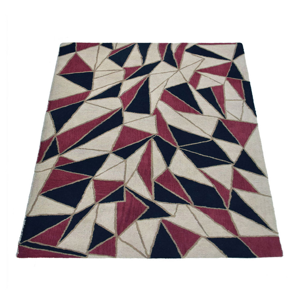 Hand Tufted Wool Area Rug Contemporary Multicolor K03075