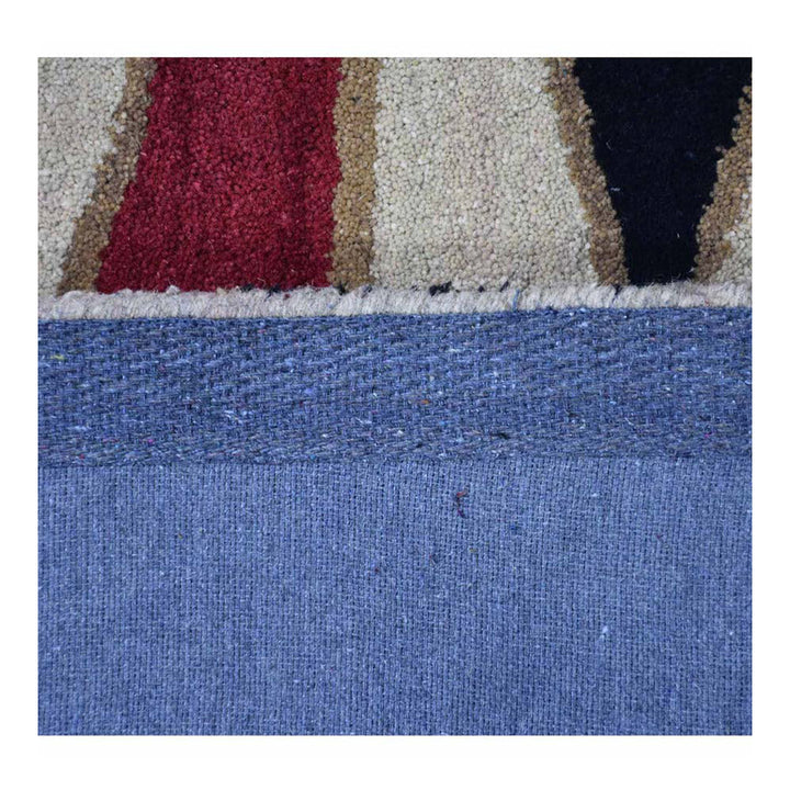 Hand Tufted Wool Area Rug Contemporary Multicolor K03075