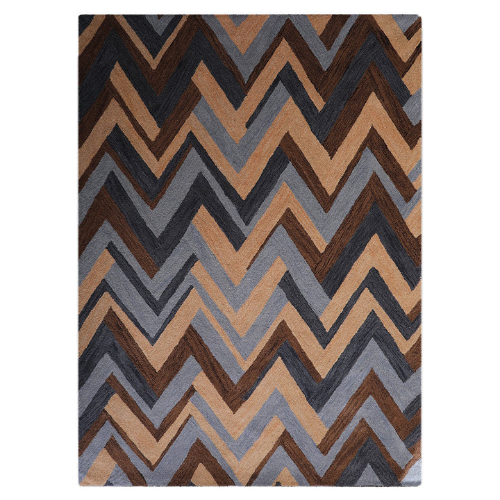 Hand Tufted Wool Area Rug Abstract Multicolor K03076