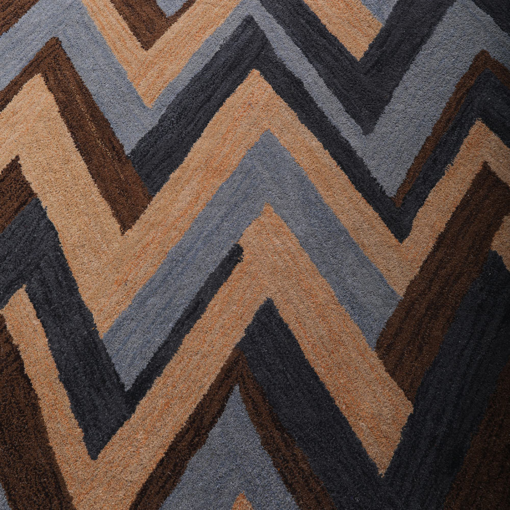Hand Tufted Wool Area Rug Abstract Multicolor K03076