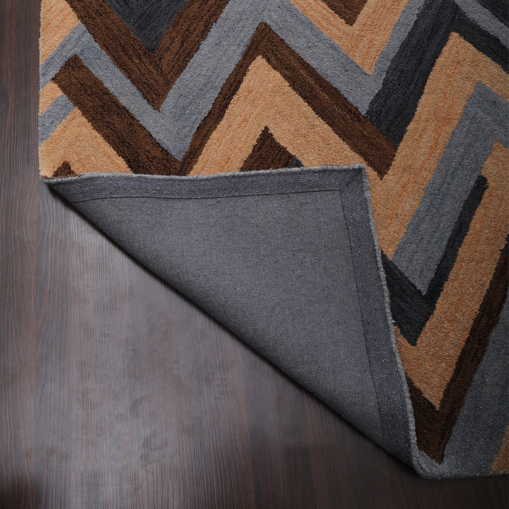 Hand Tufted Wool Area Rug Abstract Multicolor K03076