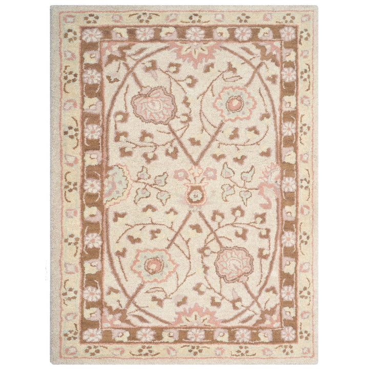 Hand Tufted Wool Area Rug Oriental Cream K05202