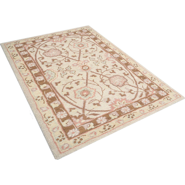 Hand Tufted Wool Area Rug Oriental Cream K05202