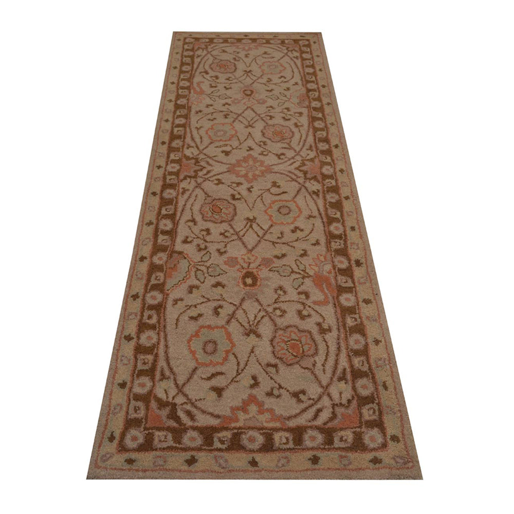 Hand Tufted Wool Area Rug Oriental Cream K05202