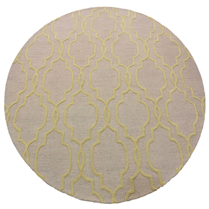 Hand Tufted Wool Area Rug Geometric Beige Brown K09014