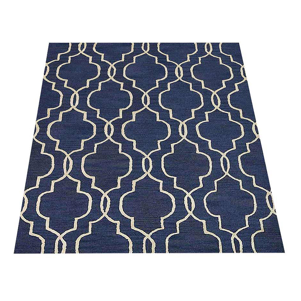 Hand Tufted Wool Area Rug Geometric Beige Brown K09014