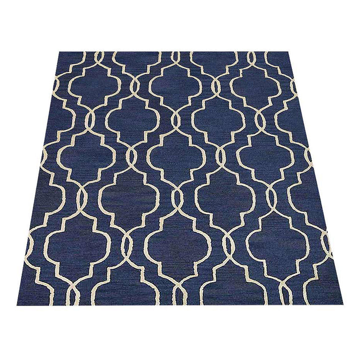 Hand Tufted Wool Area Rug Geometric Beige Brown K09014