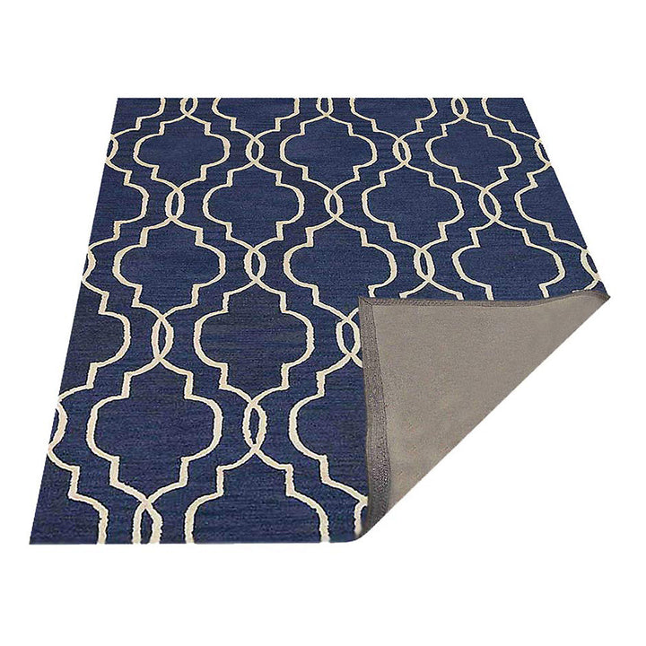 Hand Tufted Wool Area Rug Geometric Beige Brown K09014