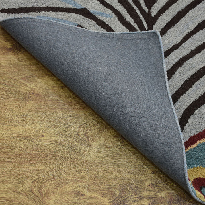 Hand Tufted Wool Area Rug Contemporary Silver K09342
