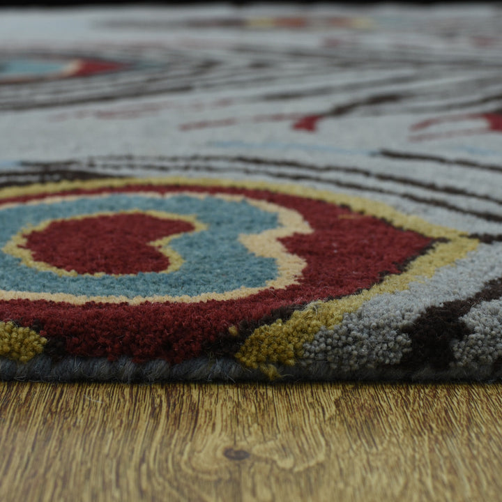 Hand Tufted Wool Area Rug Contemporary Silver K09342