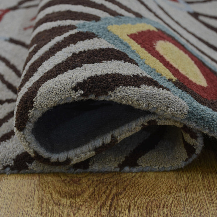 Hand Tufted Wool Area Rug Contemporary Silver K09342