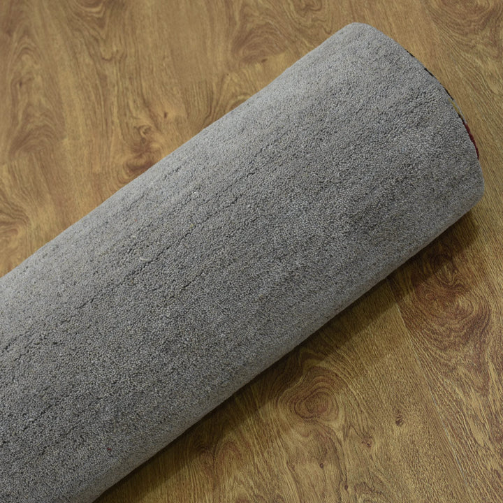 Hand Tufted Wool Area Rug Contemporary Silver K09342