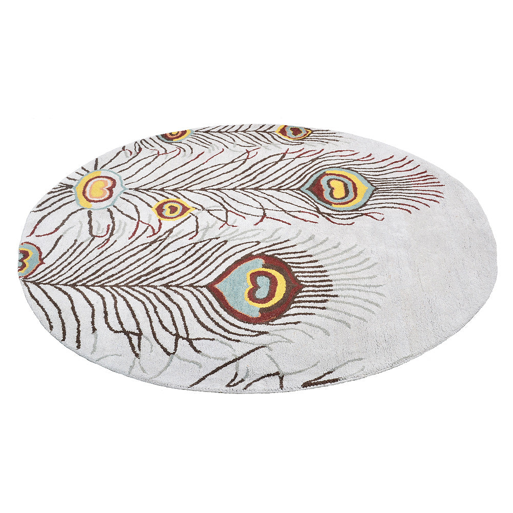 Hand Tufted Wool Area Rug Contemporary Silver K09342