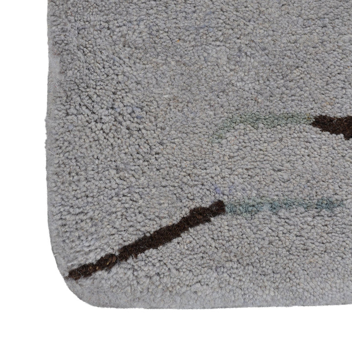 Hand Tufted Wool Area Rug Contemporary Silver K09342