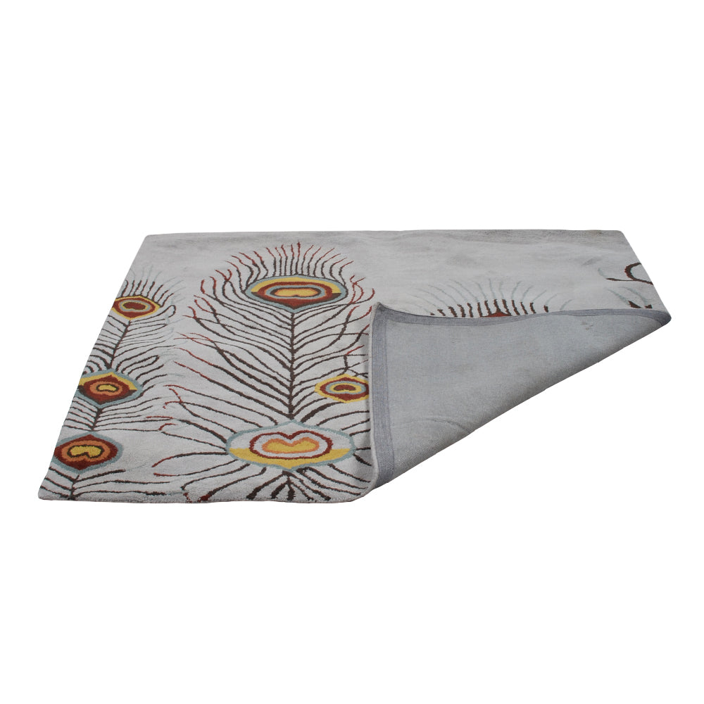 Hand Tufted Wool Area Rug Contemporary Silver K09342