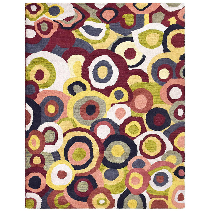 Hand Tufted Wool  Area Rug Contemporary Multicolor K11125849
