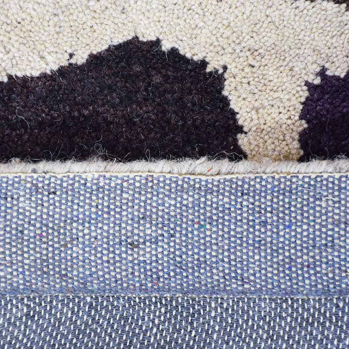 Hand Tufted Wool Area Rug Geometric Cream K2093044