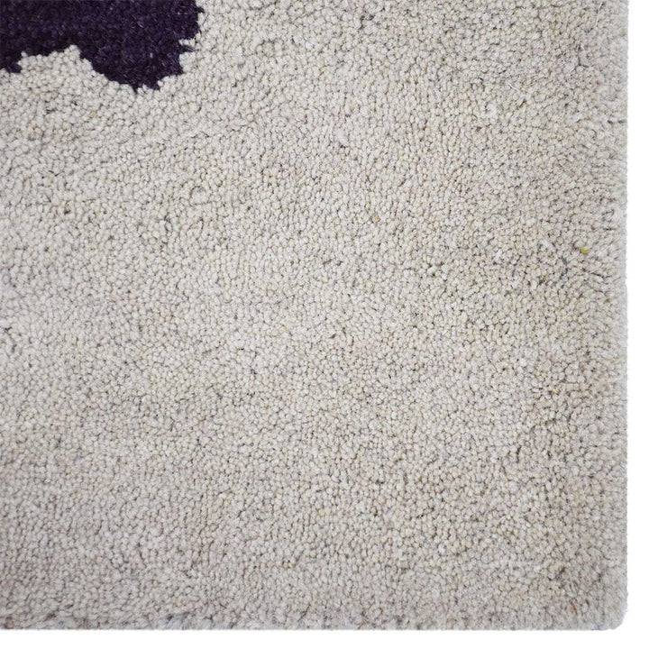 Hand Tufted Wool Area Rug Geometric Cream K2093044